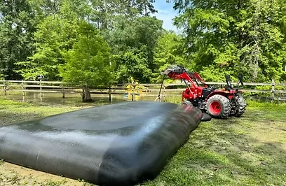 Dredging equipment restoring pond and canal depth
