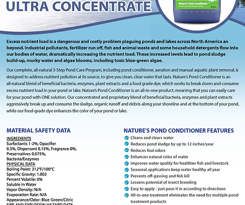 Nature's Pond Conditioner - ULTRA Concentrate Edition